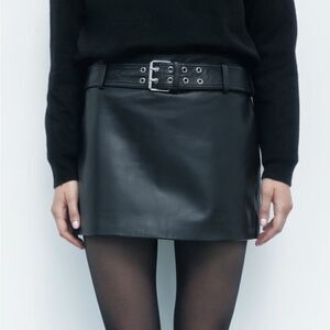 Zara Genuine Leather Mini Skirt Limited Edition
